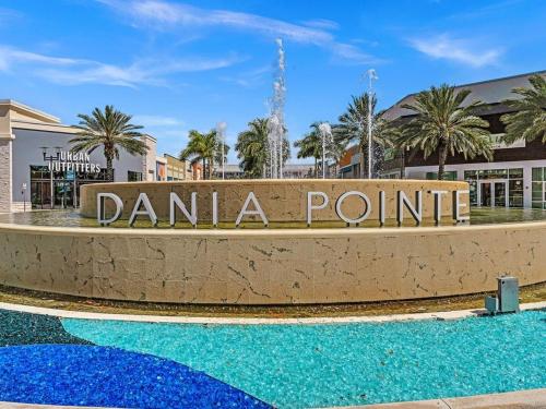 a sign that reads danila point in front of a fountain at Two Bedroom Hollywood Beach Vacation Sc01 in Hollywood