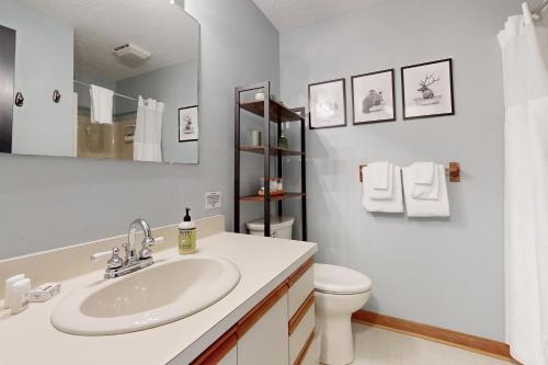 Bilik mandi di Cozy Condo In The Woods