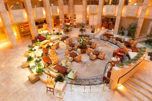 an overhead view of the lobby of a hotel at Urayasu Brighton Hotel Tokyo Bay in Urayasu