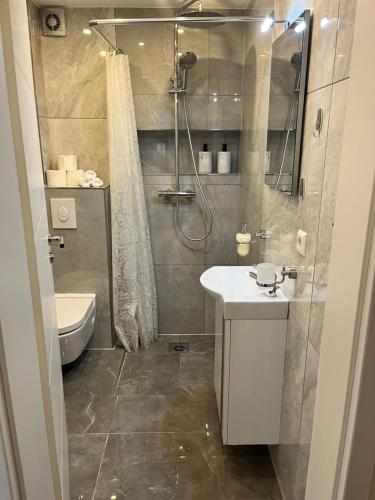 Bilik mandi di Apartment Hukic mit 2 Schlafzimmer