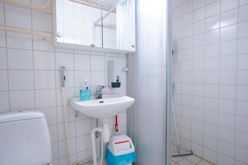 Bilik mandi di Kotimaailma Villa Hortus - Roomy Studio for 2