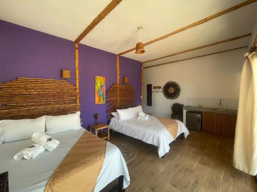 Katil atau katil-katil dalam bilik di Bamboo Lodge