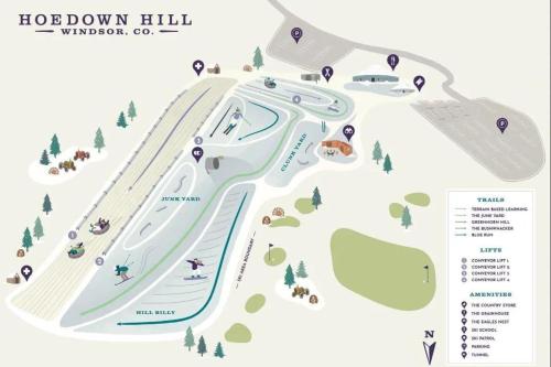 a map of the hoover hill recreation center at Downtown Windsor Home with Hot Tub and Pool Table in Windsor