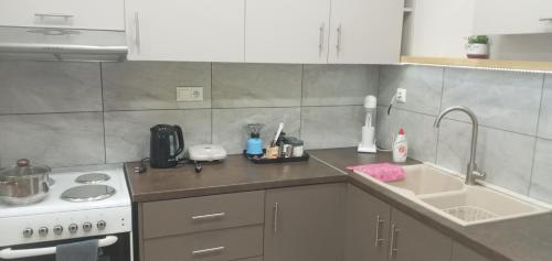 Kuchyň nebo kuchyňský kout v ubytování Elia patra apartment