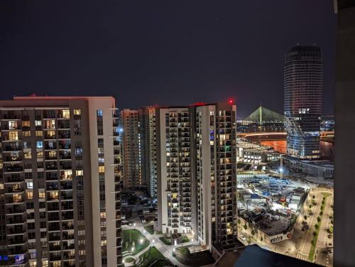 Vedere generală la Belgrad sau o vedere a orașului de la acest apartament