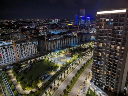 Vedere generală la Belgrad sau o vedere a orașului de la acest apartament