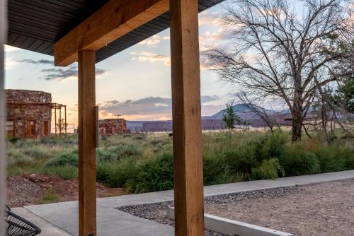 a view of the desert from the porch of a house at Casitas at Capitol Reef in Torrey