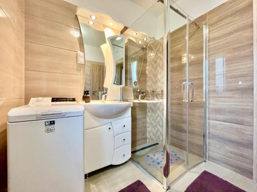 Koupelna v ubytování Silver Lux Apartman