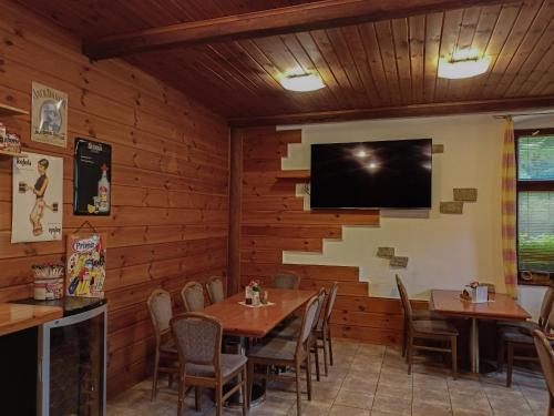 TV a/nebo společenská místnost v ubytování Penzion Rudolf