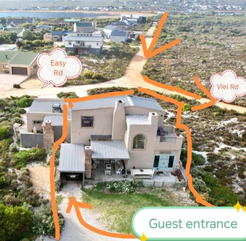 an aerial view of a house with a guest entrance at KLIPWERF Bettys Bay in Bettyʼs Bay