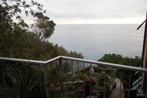 a view of the ocean from the balcony of a house at Bed & Breakfast Cas'Alda in Varazze