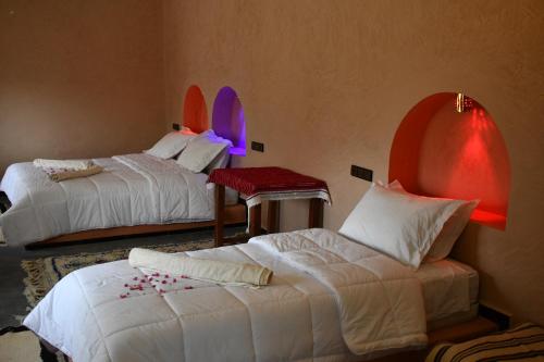 Cama o camas de una habitación en Gîte d'étape Tamaloute