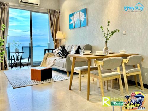 Zona de estar de Silver Scape Residence Melaka Raya By Heystay Management
