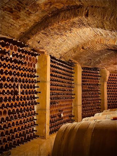 a wine cellar with a bunch of wine bottles at Posada Ignatius in Navarrete