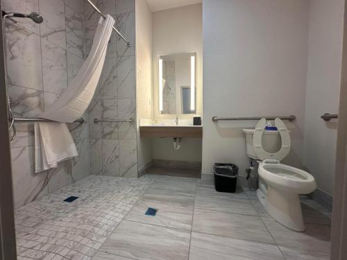 un bagno con un water e un lavandino di Microtel Inn & Suites by Wyndham Amarillo West ad Amarillo