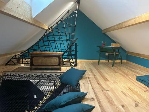 Ruang duduk di Gîte RoxElo avec son Spa