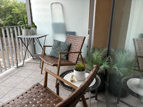 Scandinavian-style downtown apartment with a terrace