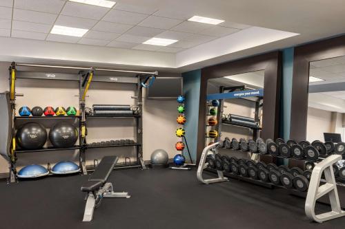 a gym with a lot of boxing equipment at Hampton by Hilton Shelton in Shelton