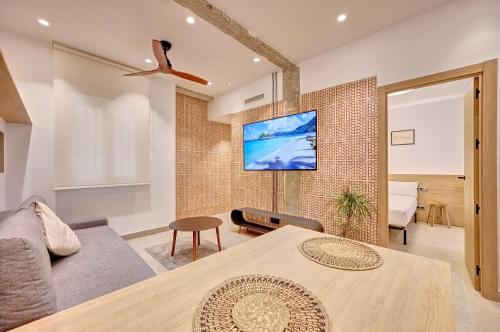 TV a/nebo společenská místnost v ubytování La Terracita de Luxury Flats MTGG by Clabao