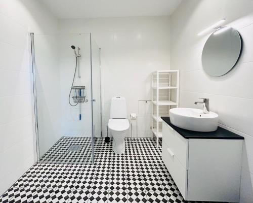 Koupelna v ubytování Solhögs Gård nr 4