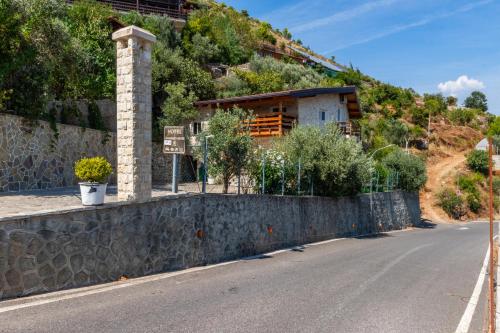 a house on a hill next to a road at Hotel Grandpa's House in Shkodër