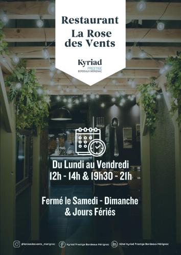 a sign for a restaurant la rosie des yeurs at Kyriad Prestige - Bordeaux Aeroport in Mérignac