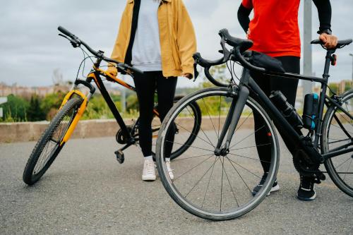 two people are standing next to their bikes at Ferienhaus Panorama - Gamlitz in Gamlitz
