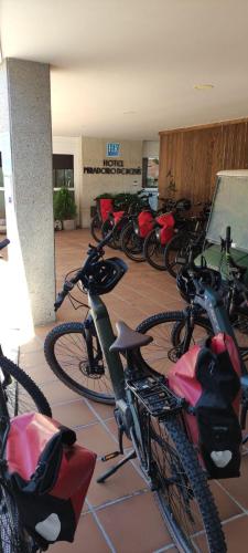 サンティアゴ・デ・コンポステーラにあるHotel Parking Miradoiro de Belvísの部屋に駐輪する自転車