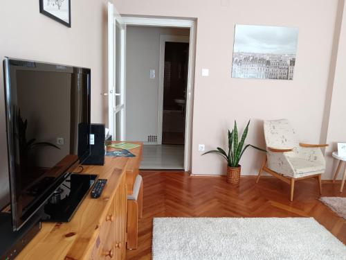 Een TV en/of entertainmentcenter bij Tulipán Apartman
