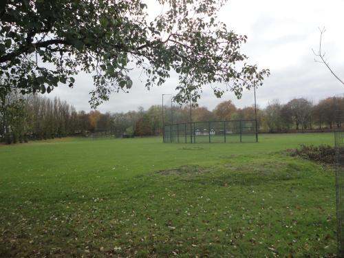 a large green field with a soccer goal at Beaconsfield Hotel in London