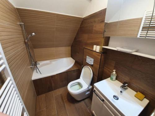 Koupelna v ubytování Vacation apartment in Bruntál for trips & outdoor