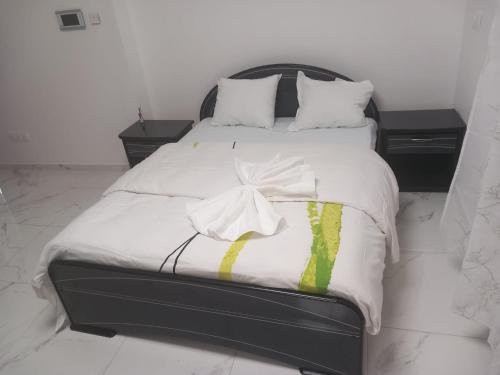 Postel nebo postele na pokoji v ubytování Résidence les jardins