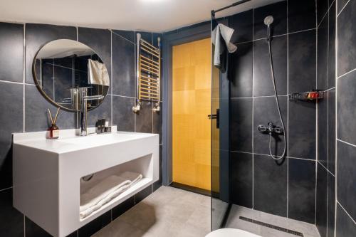 a bathroom with a sink and a shower at 216 Bosphorus in Istanbul
