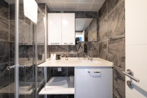 a bathroom with a sink and a shower at 216 Bosphorus in Istanbul