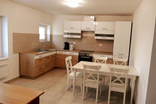 Kuchyň nebo kuchyňský kout v ubytování Rózsa Vendégház