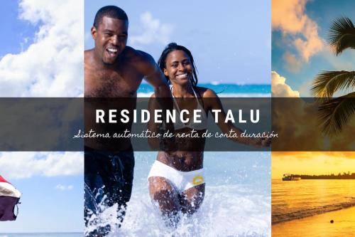 a collage of photos of a man and a woman in the ocean at Flat Sea & Sun Monte Vista in Sosúa