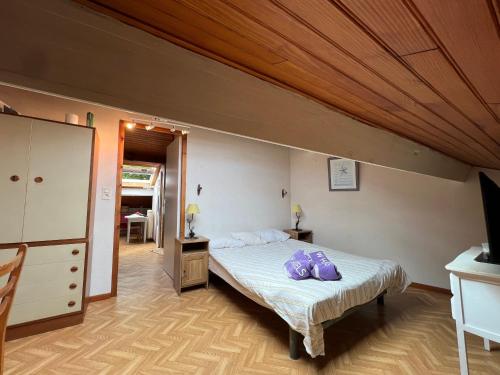Katil atau katil-katil dalam bilik di Villa bord de mer Pays Basque Bidart - Biarritz - Guethary - St Jean de Luz