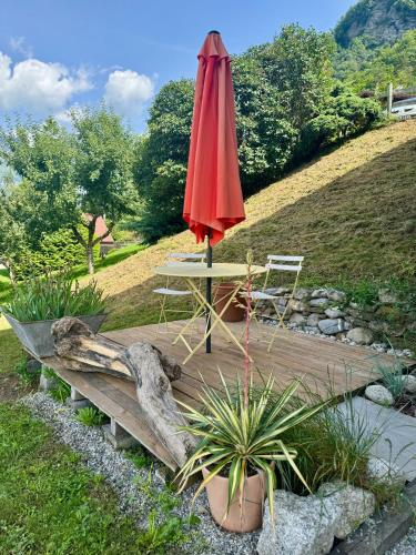 Jardín al aire libre en Chalet les vergers