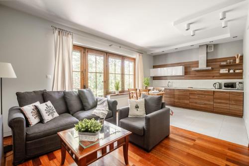 Kuchyň nebo kuchyňský kout v ubytování Apartamenty za Strugiem Zakopane