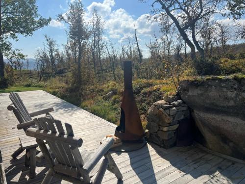 Κήπος έξω από το Spacious, exclusive and modern cabin in Geilo