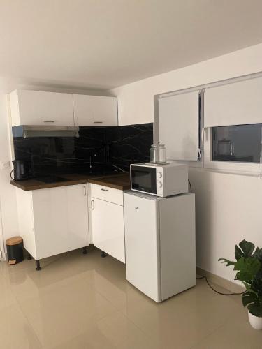Η κουζίνα ή μικρή κουζίνα στο Studio Élégant Près de Tous Commerces et Gare RERC