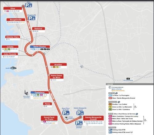 a map of the proposed route for the subway at Chez J-JM in Marseille
