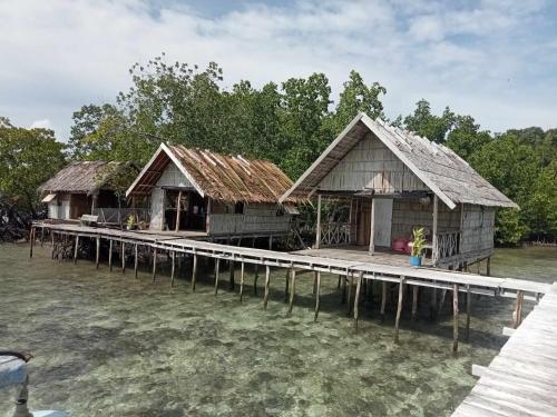 BesirHomestay taporaikos的水面上的一个船舱