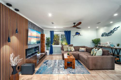 Гостиная зона в Casa Blue Pelican.