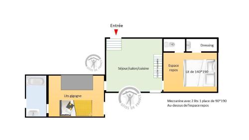 a floor plan of a house at Le gîte du mas avec piscine in Bourganeuf