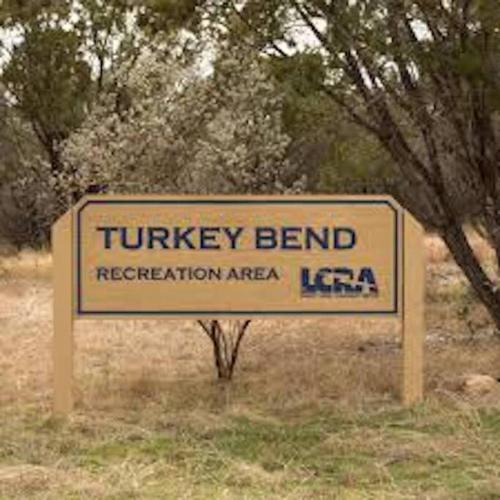 a sign for a turkey bend registration area at RUSTIC BLUEBONNET CABIN With VIEW BY HIDDEN FALL PARK in Marble Falls