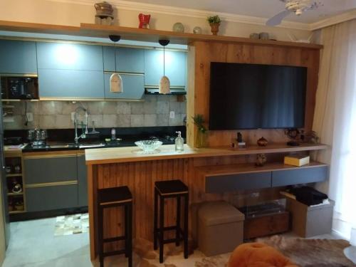 Η κουζίνα ή μικρή κουζίνα στο Apto próx Itaipava vista mata