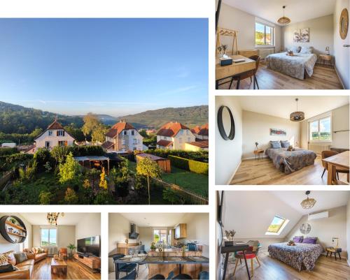 a collage of photos of a home at La Maison du Douanier Apach in Apach