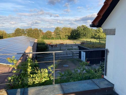 a rooftop garden with a view of a park at Ferienwohnung Zweinig05 in Zweinig