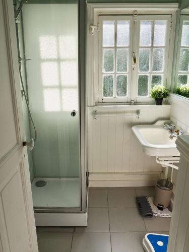 une salle de bain avec douche et lavabo dans l'établissement Villa Barracuda, à Le Touquet-Paris-Plage